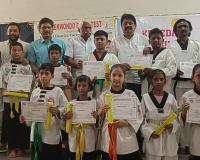 తైక్వాండో బెల్ట్ గ్రేడింగ్ పోటీలు క్రీడలు విద్యార్థులలో ఆత్మస్థైర్యం కలిగిస్తాయి  