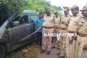 అహోబిలం నల్లమల అటవీ మార్గములో కారును ఢీకొన్న పెద్దపులి 