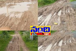 బురదలో కూరుకుపోయిన పందిపాడు ఇందిరమ్మ కాలనీ